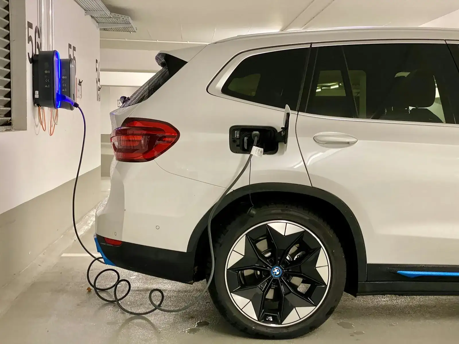 Electric vehicle charging at a public station