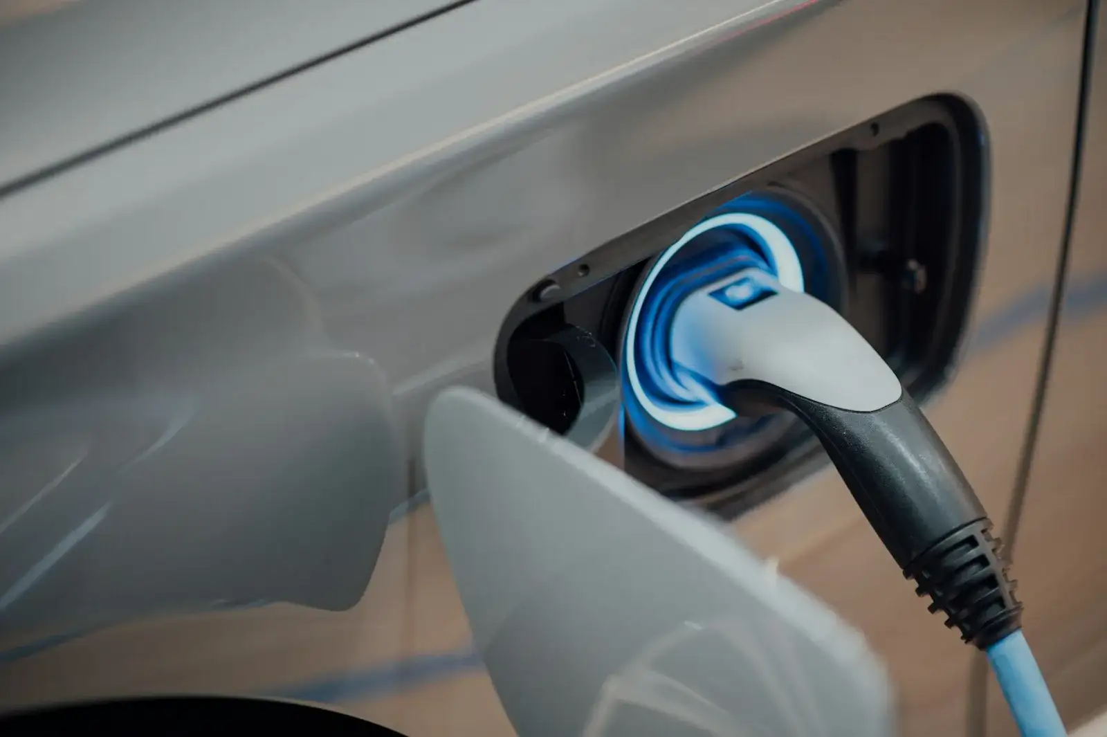 Electric charger plugged into a car