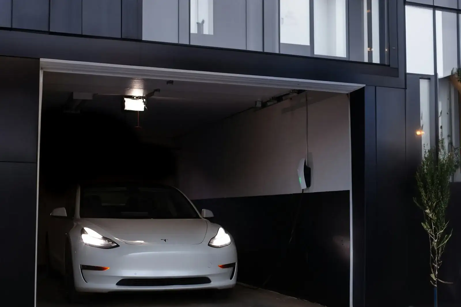 Domestic garage with electric charging system