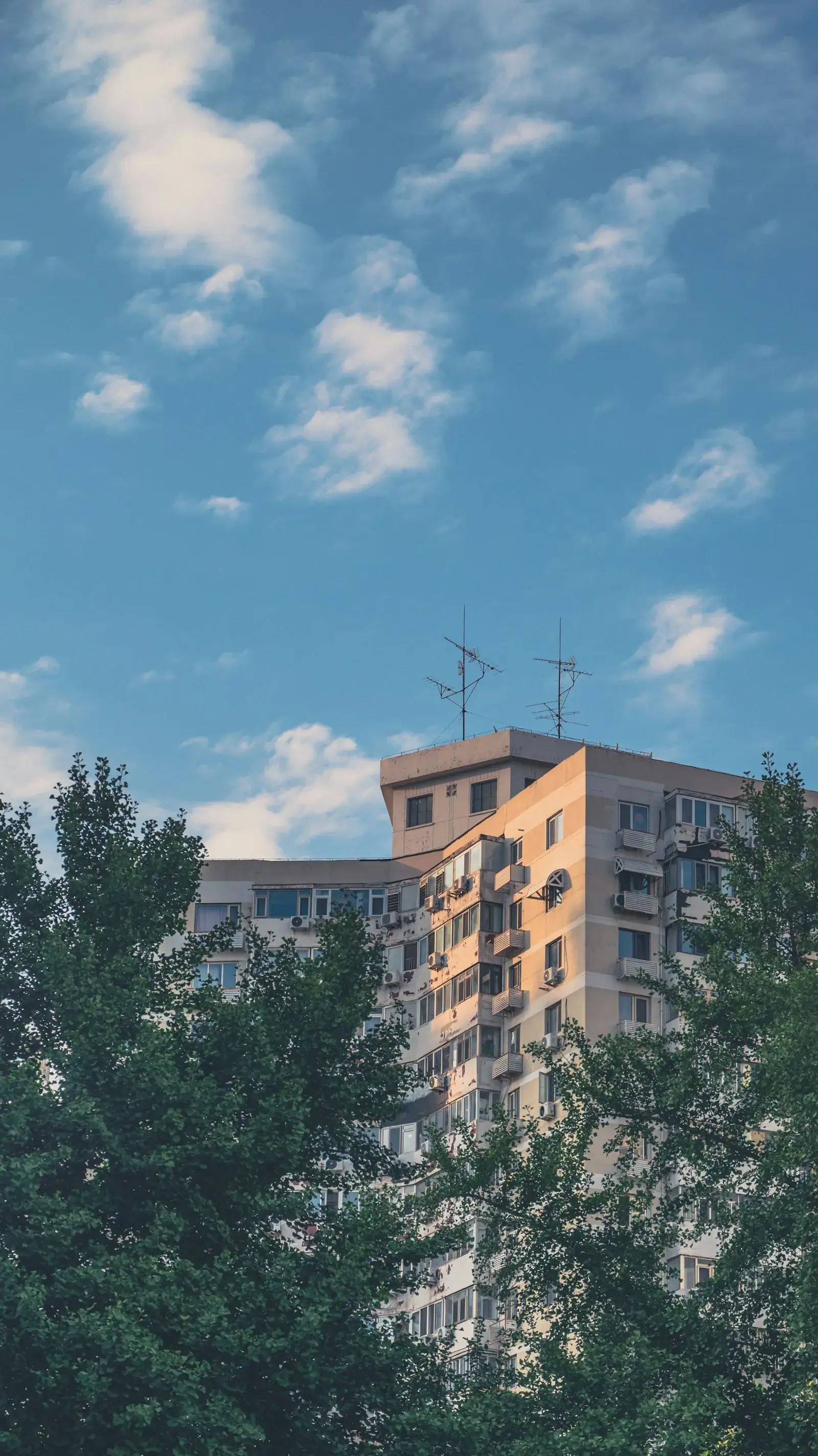 Edifici residencial modern entre arbres