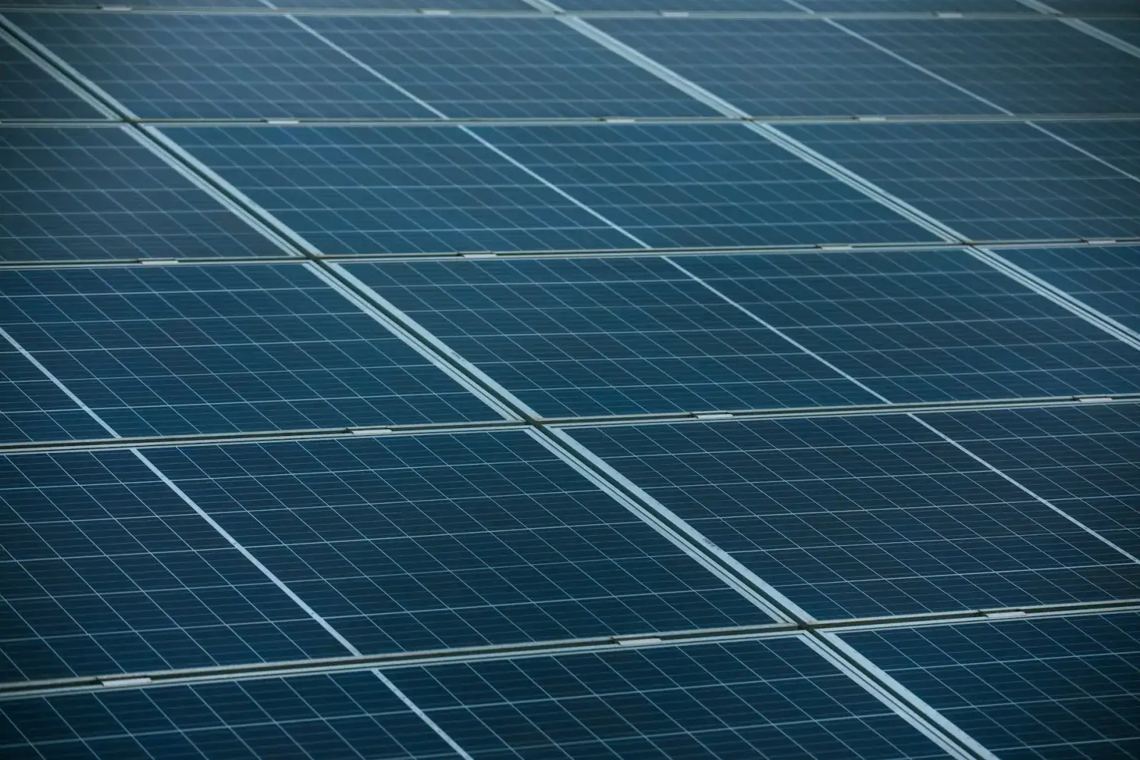 Detalle de celdas fotovoltaicas en un panel solar